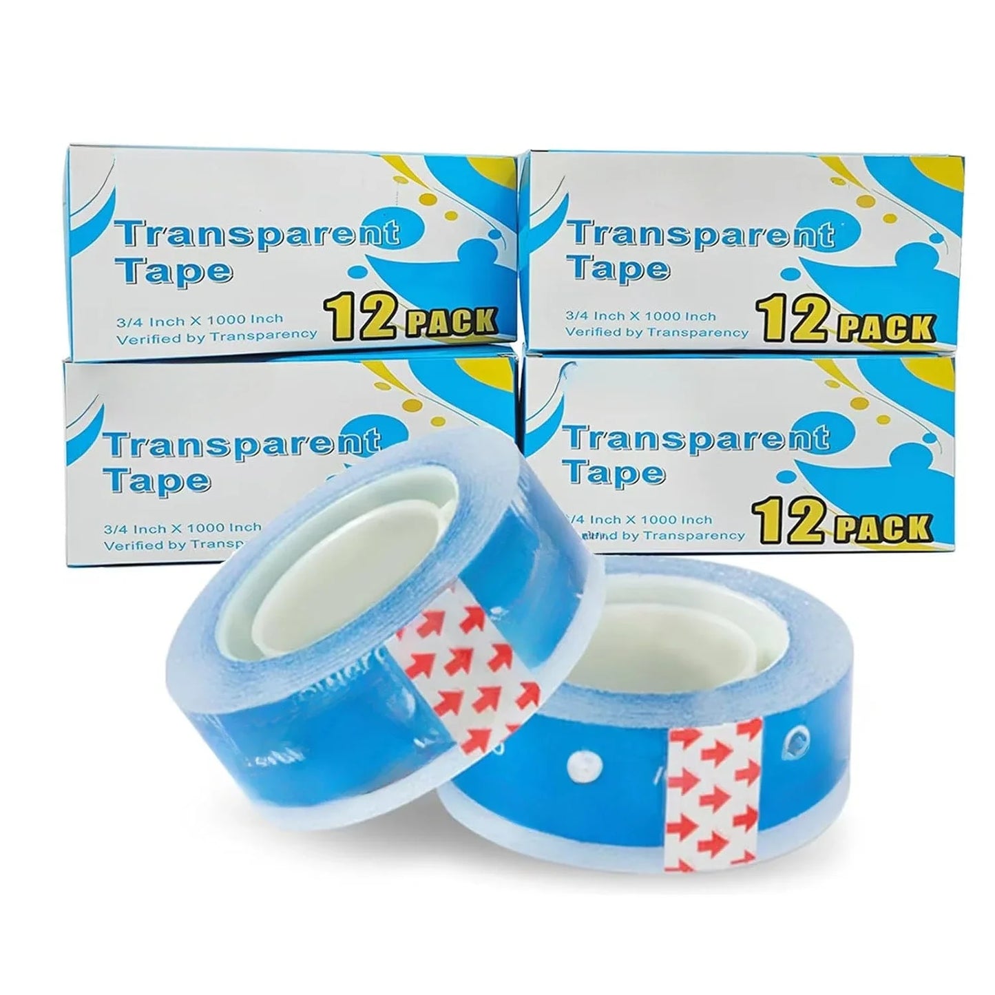 12 rolls of Easy Tear Sellotape Fill Dispenser,