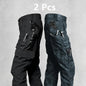 2Pcs  Men's Tactical Casual Cargo Pants, Waterproof, Multi-pocket and Wear-Resistant