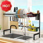 Double-layer Black Kitchen Ventilated Sink Organizer.
