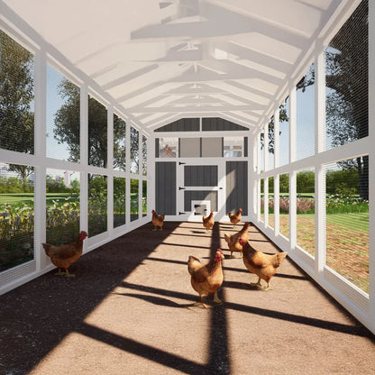 8x32 Chicken Coop Plans with 24ft Run – DIY Hen House ( Printed plans )