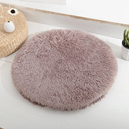 Plush Round Cat/Small Dog Bed Soft Fleece Nest