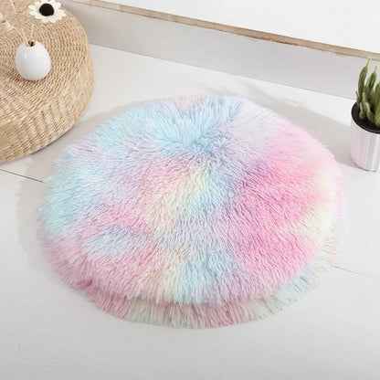Plush Round Cat/Small Dog Bed Soft Fleece Nest