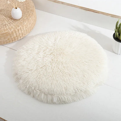 Plush Round Cat/Small Dog Bed Soft Fleece Nest