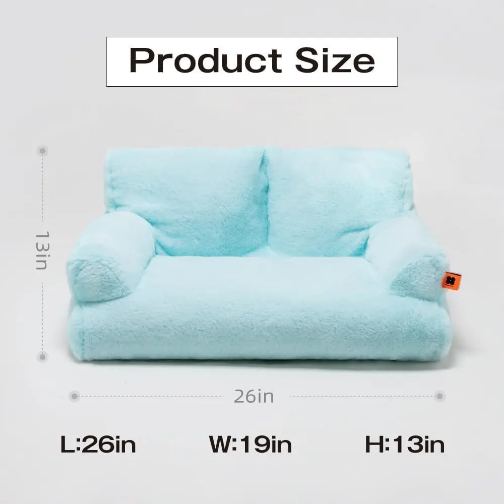 Fluffy Pet Couch Bed 26×19×13 Inch Washable up to 25 lbs