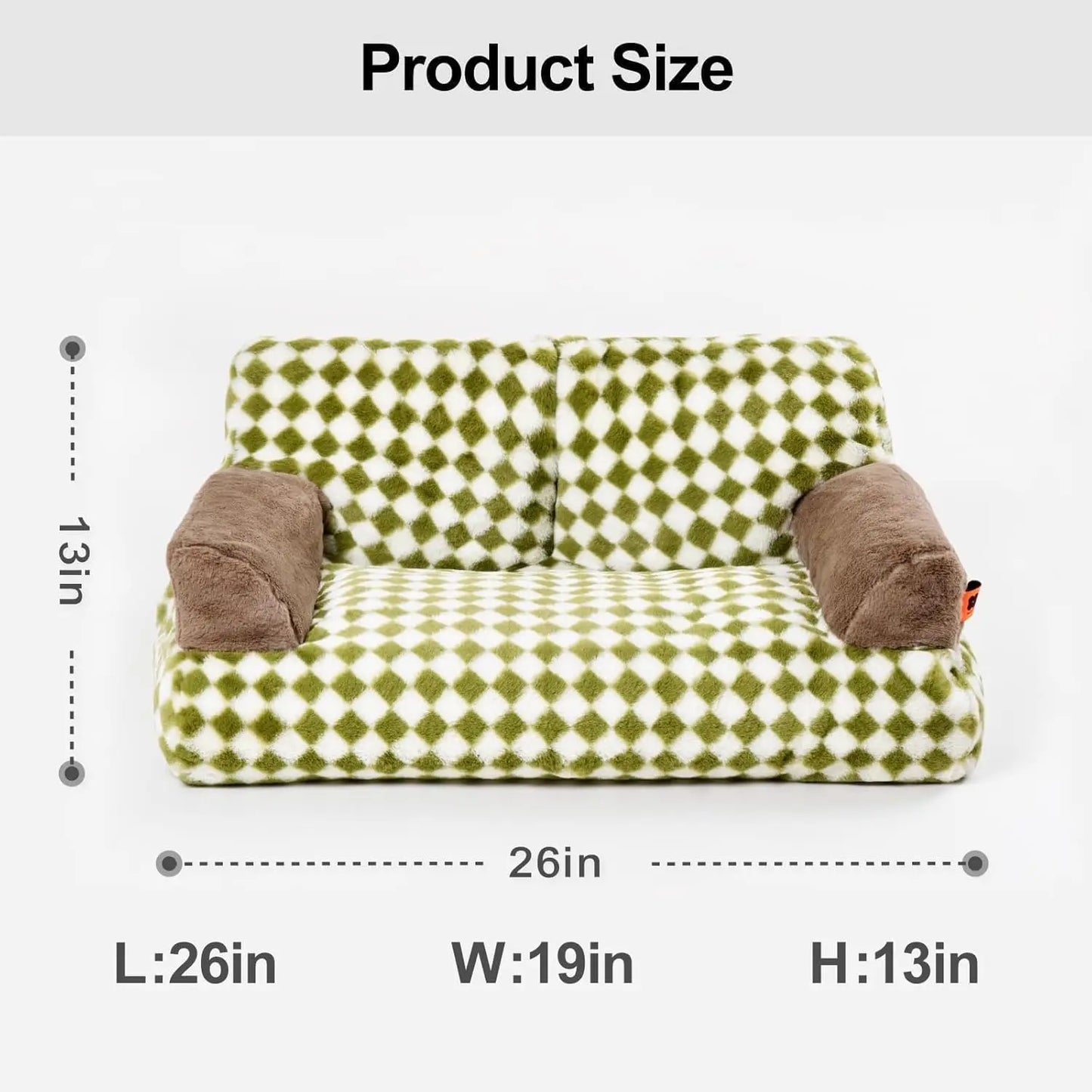 Fluffy Pet Couch Bed 26×19×13 Inch Washable up to 25 lbs