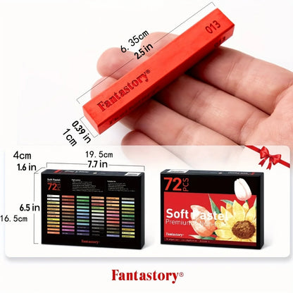 72 Colors Long Soft Chalk Pastels Set, Non-Toxic