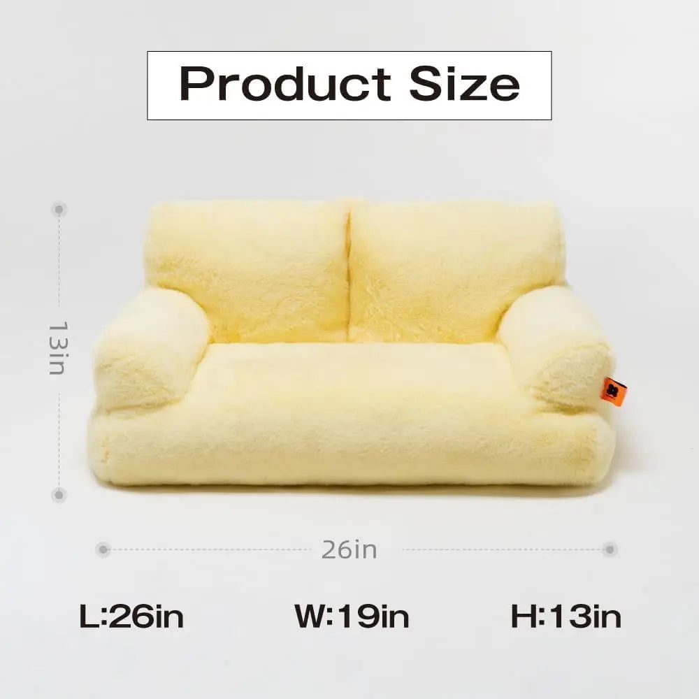 Fluffy Pet Couch Bed 26×19×13 Inch Washable up to 25 lbs