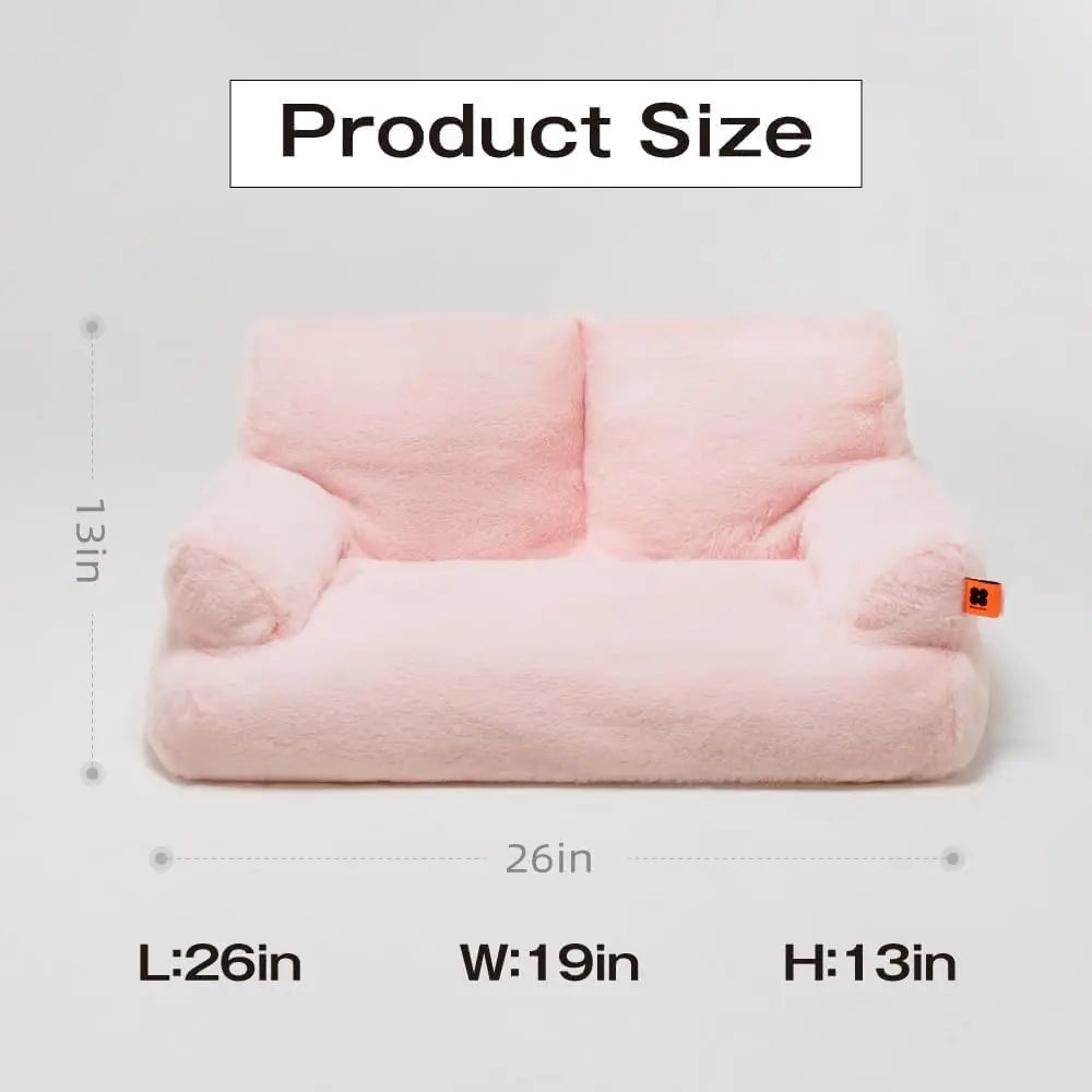 Fluffy Pet Couch Bed 26×19×13 Inch Washable up to 25 lbs
