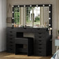 Vanity Desk With Mirror, Lights and Drawers
,