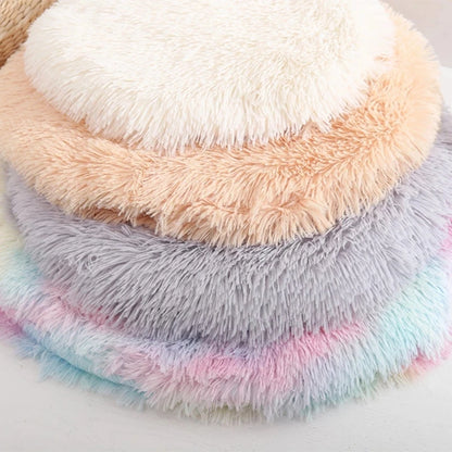 Plush Round Cat/Small Dog Bed Soft Fleece Nest