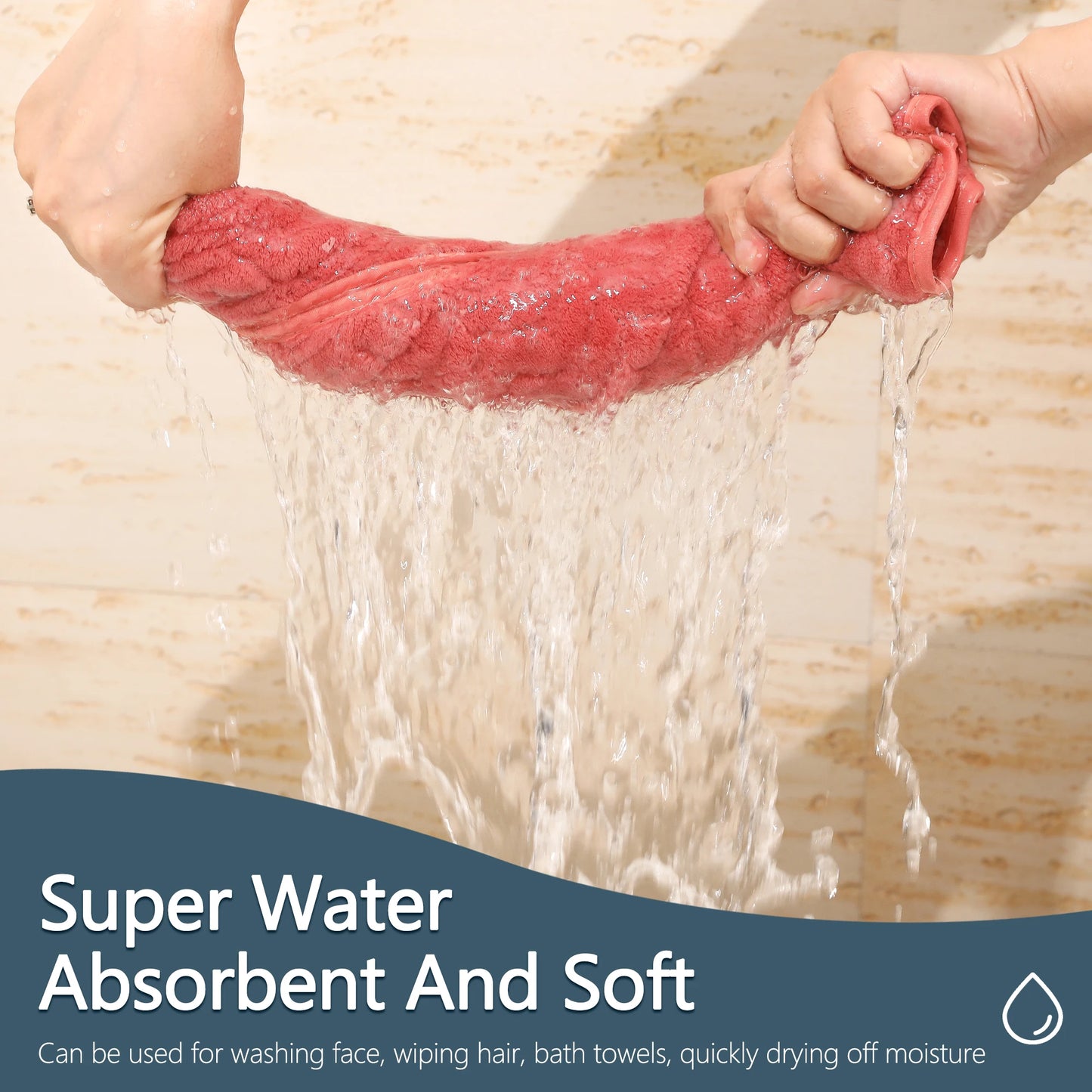 4 Piece Highly Absorbent Hand Towel Set