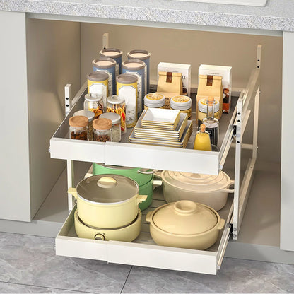 2 Tier Pull Out Cabinet Organizer Drawer for Multi-Use