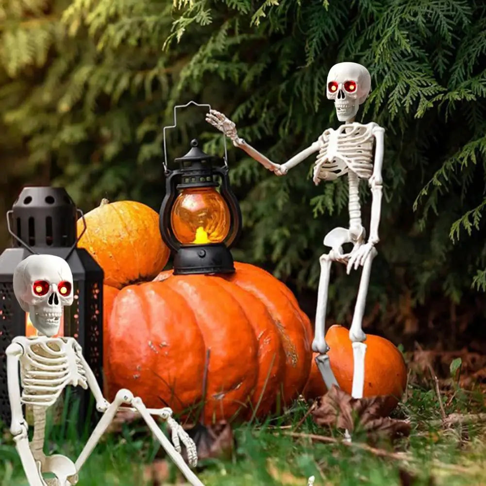 5.4FT Life-Size Light-Up Skeleton Decoration - with Movable Joints and Glowing Eyes