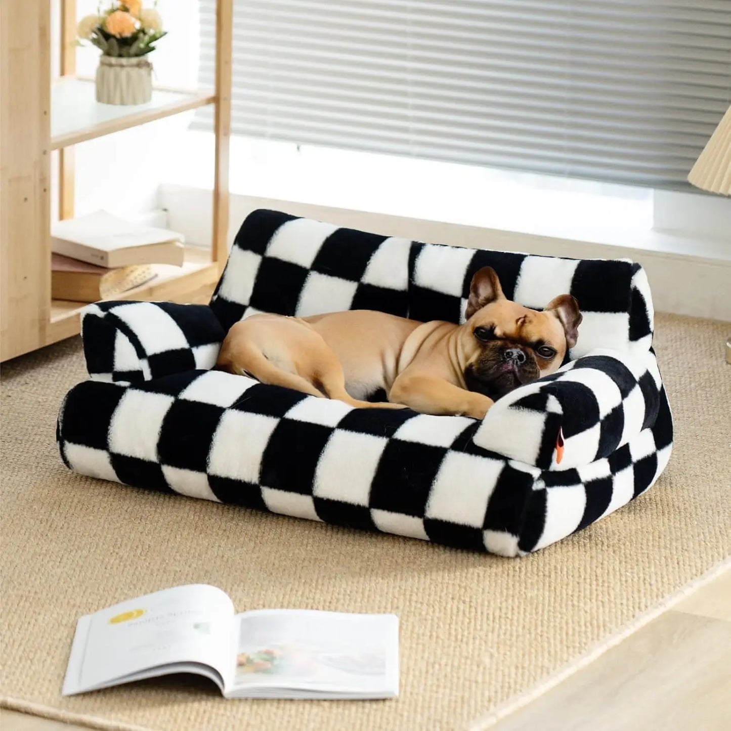 Fluffy Pet Couch Bed 26×19×13 Inch Washable up to 25 lbs