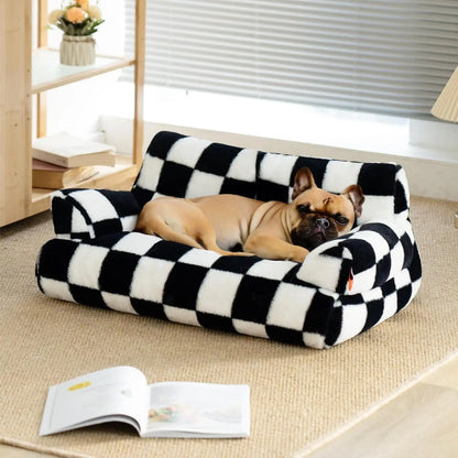 Fluffy Pet Couch Bed 26×19×13 Inch Washable up to 25 lbs