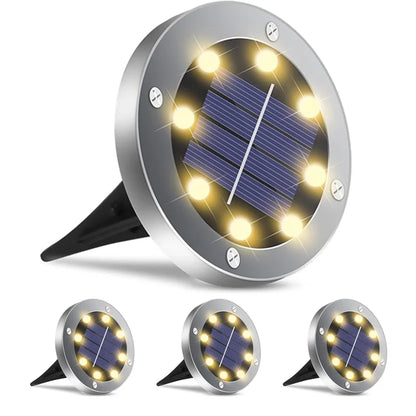 8 LED Solar Landscape Lighting for Pathway (Cool/Warm White)