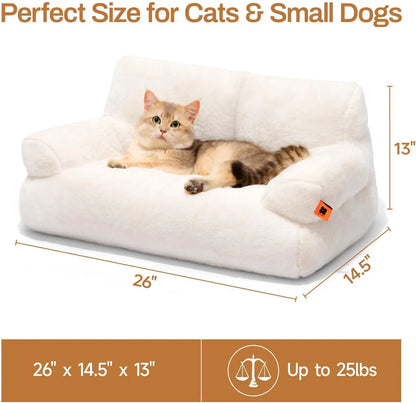 Fluffy Pet Couch Bed 26×19×13 Inch Washable up to 25 lbs
