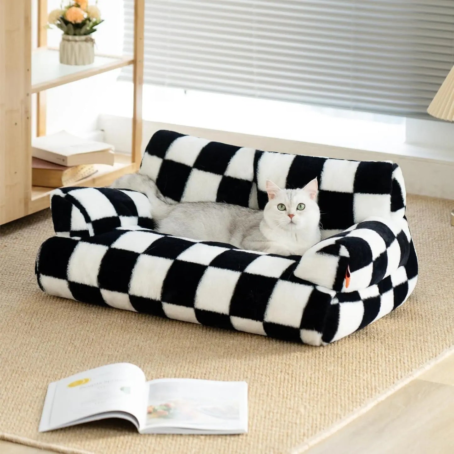 Fluffy Pet Couch Bed 26×19×13 Inch Washable up to 25 lbs