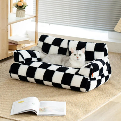 Fluffy Pet Couch Bed 26×19×13 Inch Washable up to 25 lbs