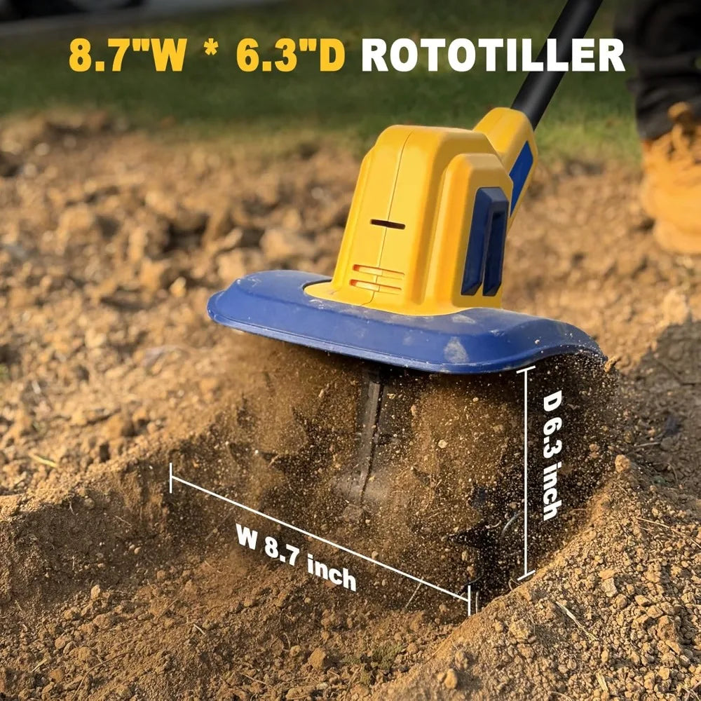 Cordless Tiller Cultivator Compatible with Dewalt 20V Battery(Tool Only),