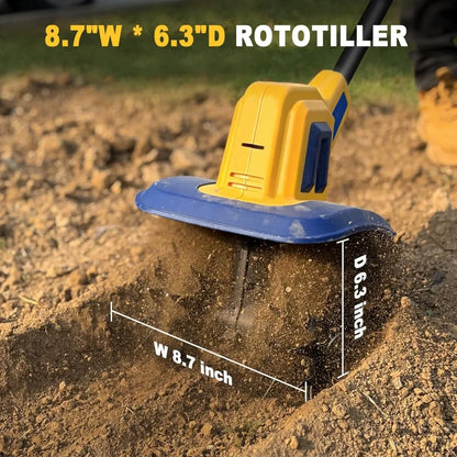 Cordless Tiller Cultivator Compatible with Dewalt 20V Battery(Tool Only),