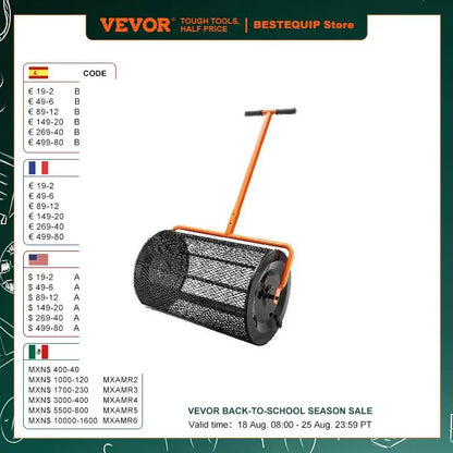 VEVOR 24" wide Compost Spreader With Adjustable Handle