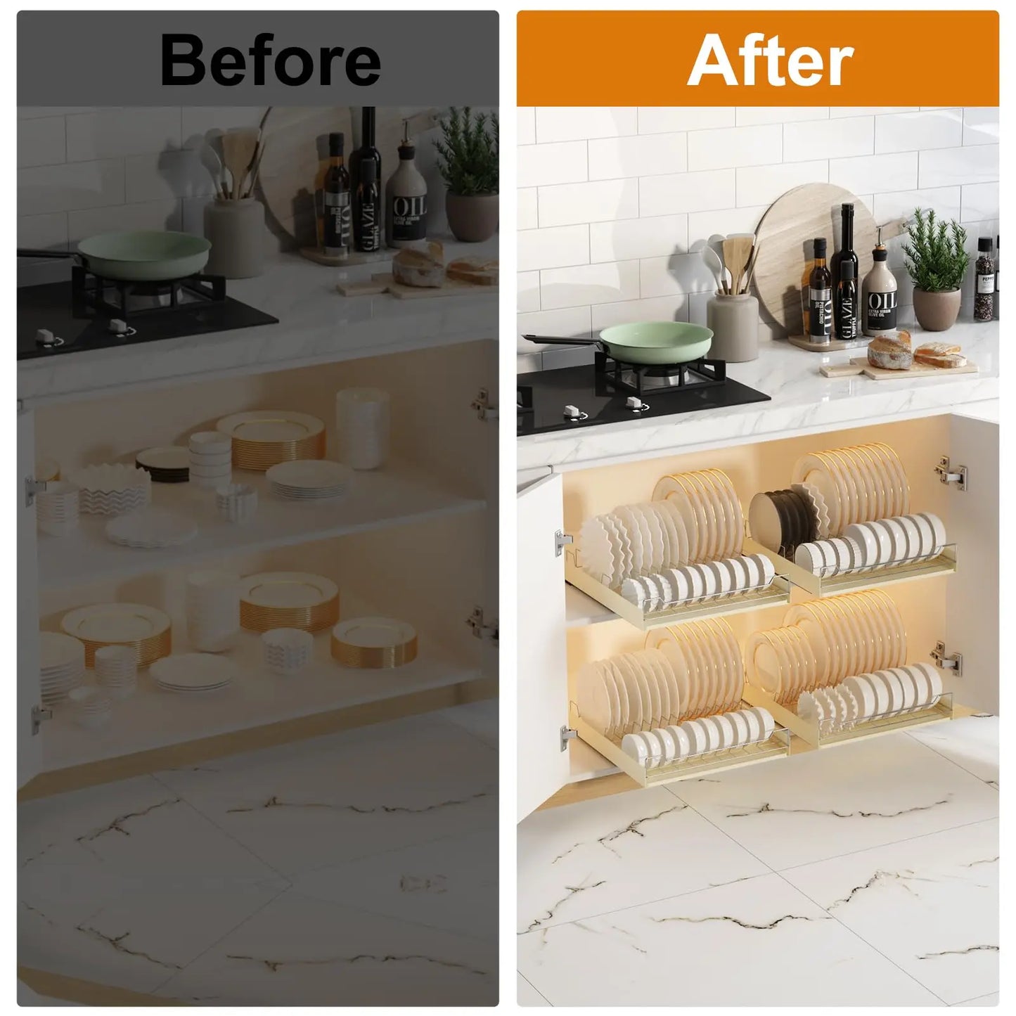 Slide Out Cabinet Organizer And Drying Rack