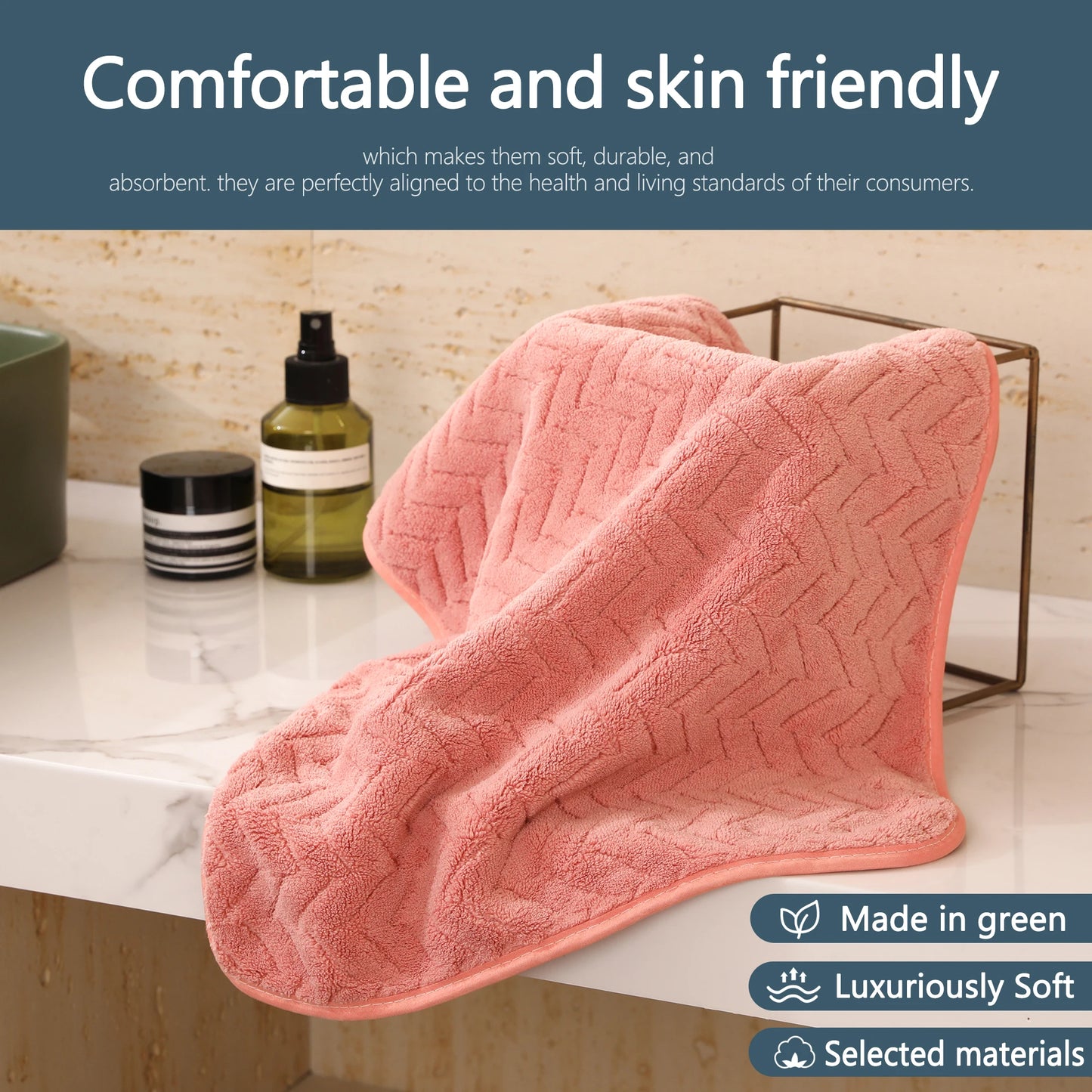4 Piece Highly Absorbent Hand Towel Set
