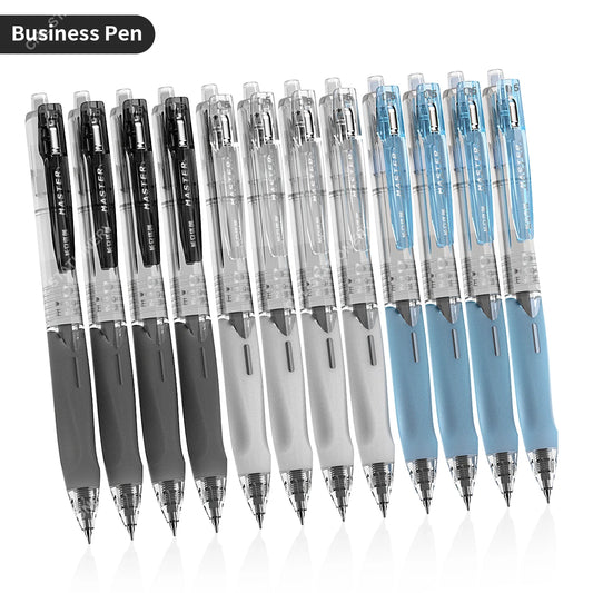 12 Retractable Gel Pens, 0.5mm Fine Tip, Quick Dry Ink, Non-slip, Smooth Writing