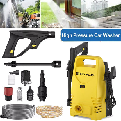 Electric High Pressure Washer 1600W,120bar,380l/h Adjustable Lance from 0 to 180°,7m Flexible Hose,
