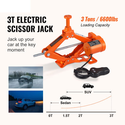 Electric Car Jack 3T Scissor Jack.12V Portable