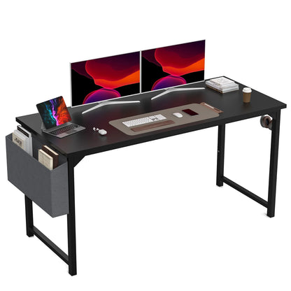 Black or Rust Computer Writing Desk or Gaming Table. Simple Style Headphone Hook Easy Assembly