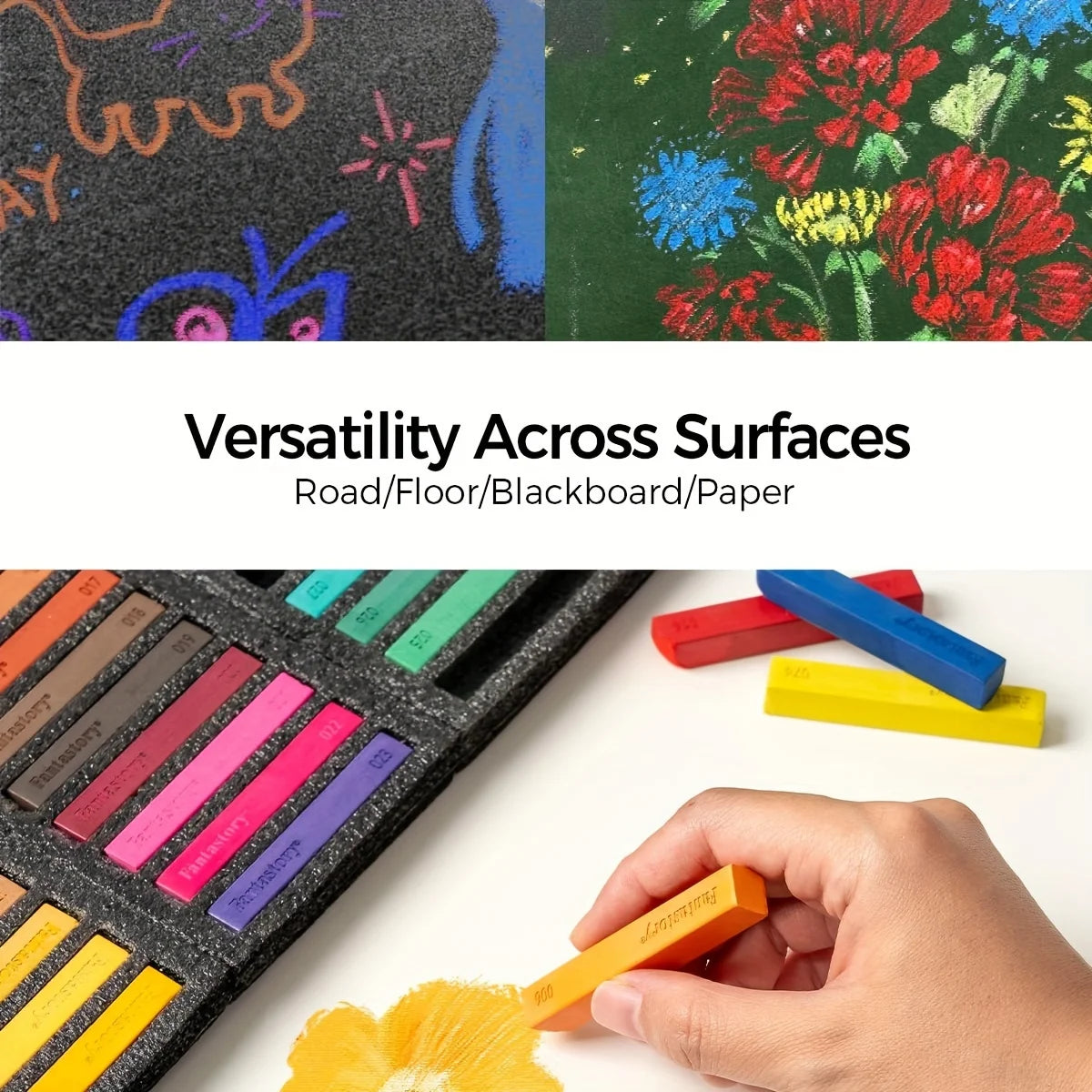 72 Colors Long Soft Chalk Pastels Set, Non-Toxic