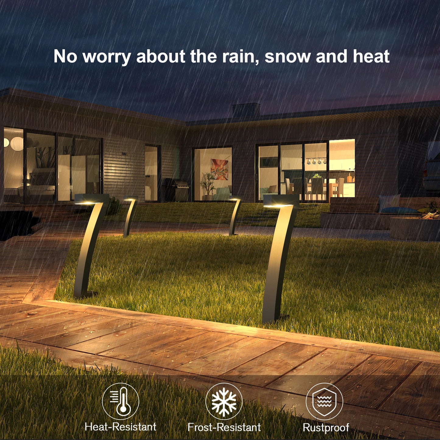 6Pack Bright 12 Hrs Solar Outdoor Lights, Auto On/Off