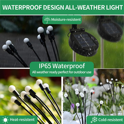 8-Head Solar Firefly Lights LED Solar.  Waterproof