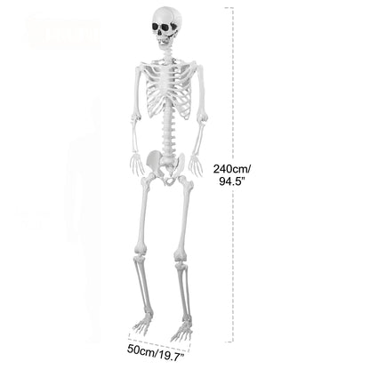 5.4FT Life-Size Light-Up Skeleton Decoration - with Movable Joints and Glowing Eyes