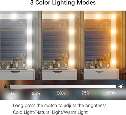 Vanity Desk With Mirror, Lights and Drawers
,