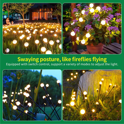 8-Head Solar Firefly Lights LED Solar.  Waterproof