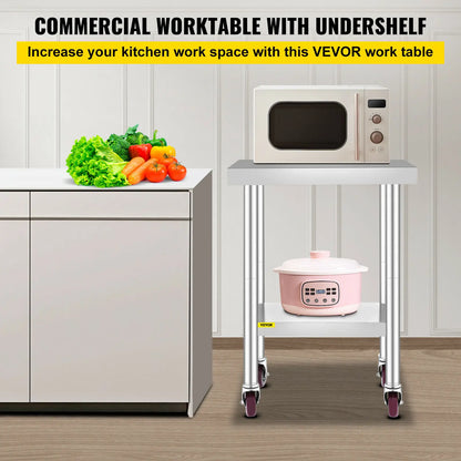 Stainless Steel Kitchen Worktable Shelves