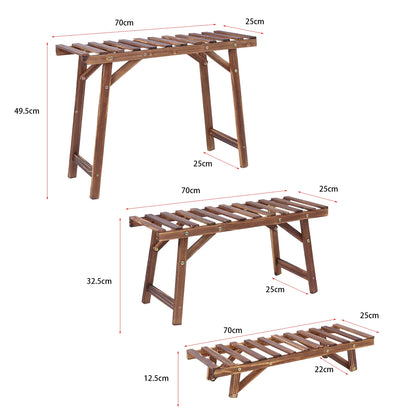 Large 3 Tier Step Plant Stand Wood Ladder Shelf Garden Display
