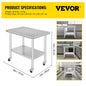 Stainless Steel Kitchen Worktable Shelves