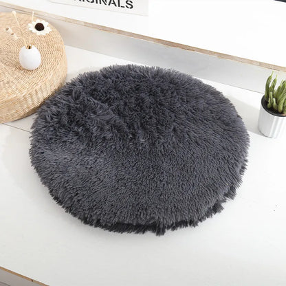 Plush Round Cat/Small Dog Bed Soft Fleece Nest