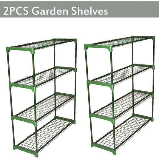 Steel Staging Plant Stand Shelving Unit, 2 Pack