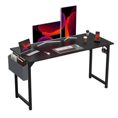 Black or Rust Computer Writing Desk or Gaming Table. Simple Style Headphone Hook Easy Assembly