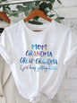 MOM GRANDMA Print T-shirt, Short Sleeve Crew Neck Casual Top  Plus Sizes