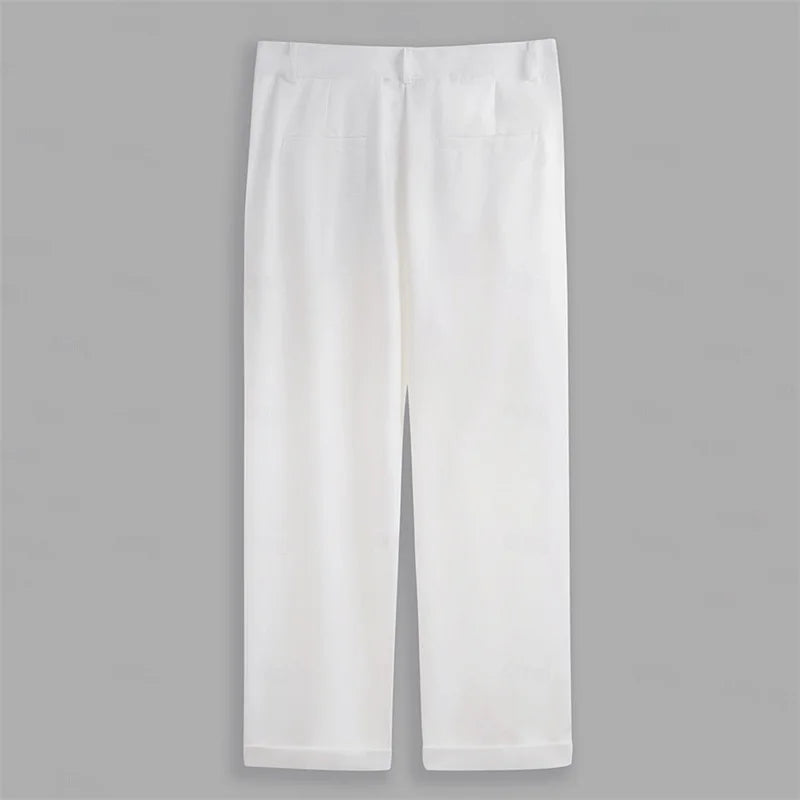 Men s Fit Dress Pants Solid Color Flat Front Trousers Classic Business Casual