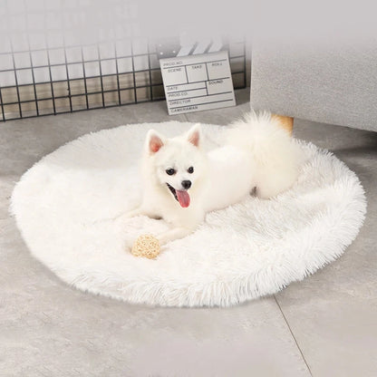 Plush Round Cat/Small Dog Bed Soft Fleece Nest