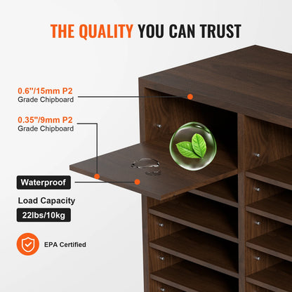 Wooden Literature Organizers 5/12 Compartments Office Mailbox w/ Adjustable Shelves