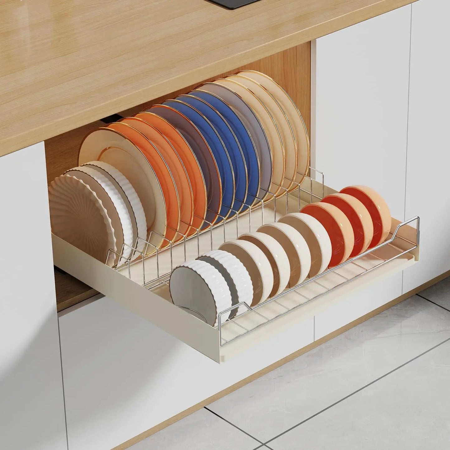 Slide Out Cabinet Organizer And Drying Rack