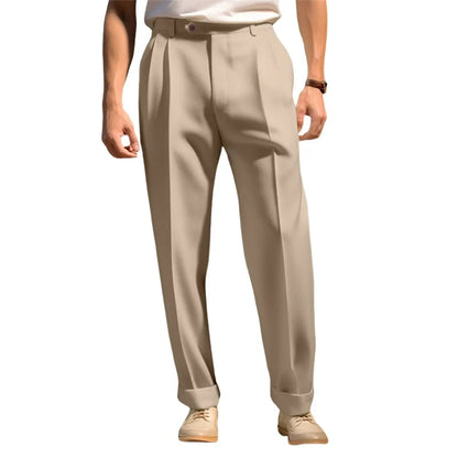 Men s Fit Dress Pants Solid Color Flat Front Trousers Classic Business Casual